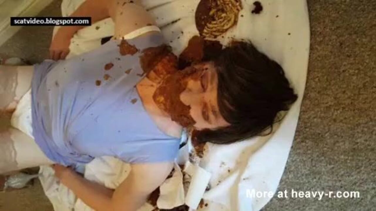 Amateur slut gets her face drilled hard in scat porn