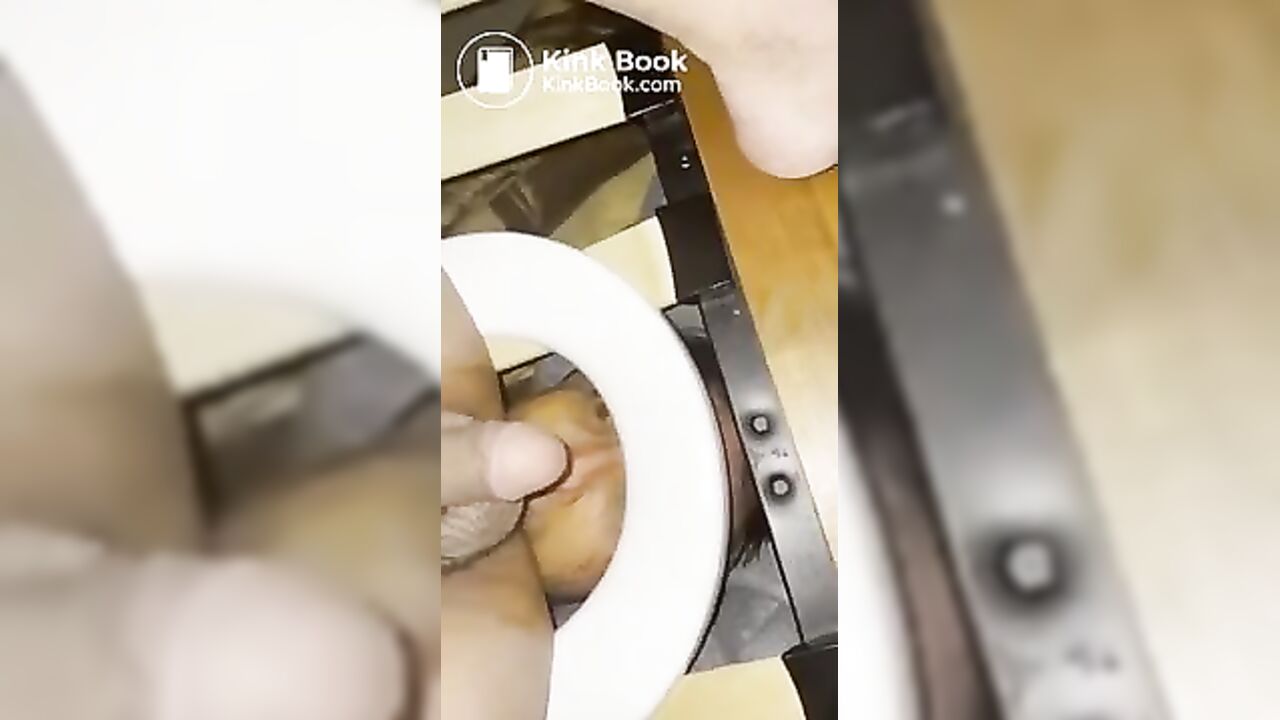 Asian pig gets her scat filled and eaten out