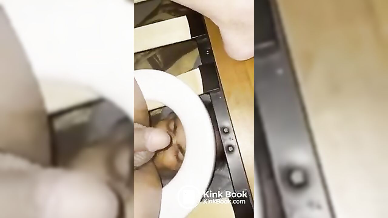 Asian pig gets her scat filled and eaten out