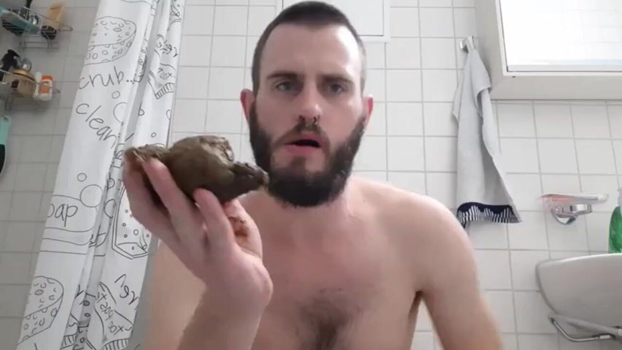 Watch this exhibitionist scat-fucker get naked and show off his filthy side