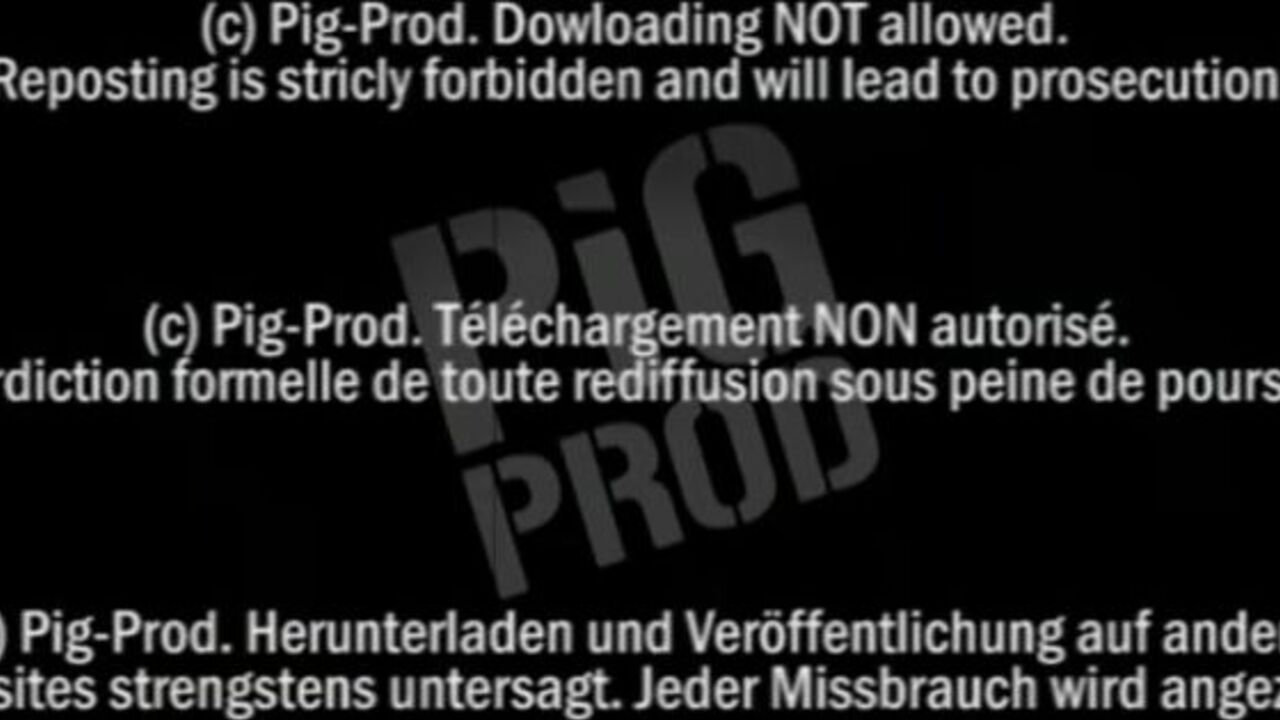 Pierced piggy gets fed scat in a kinky dungeon