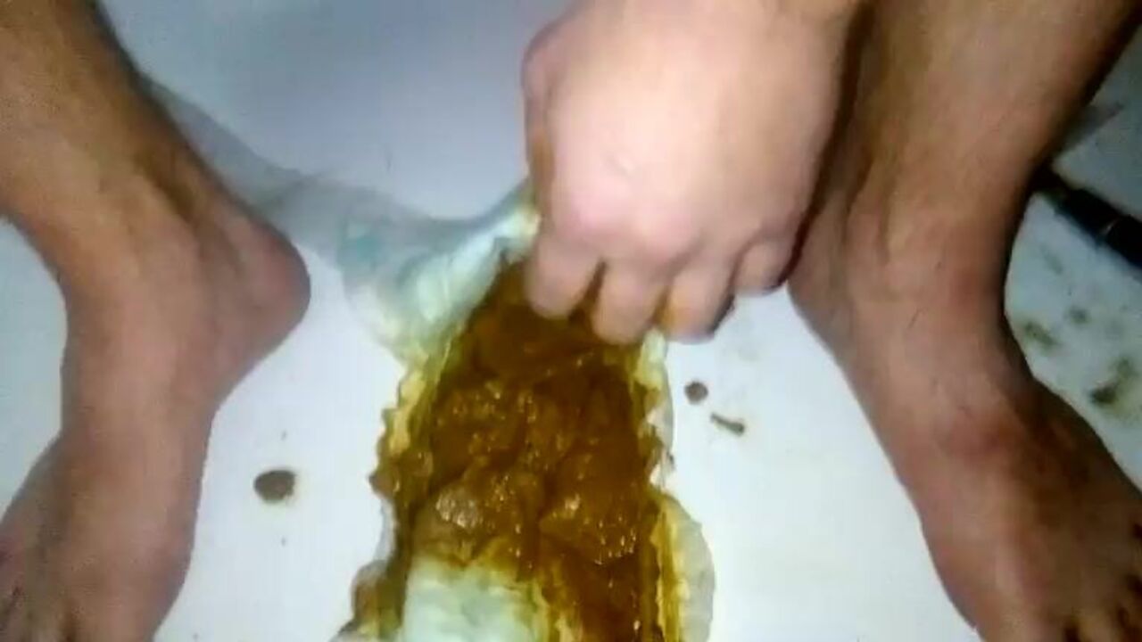 Get a load of scat and smeared diapers in this messy diaper scat porn video