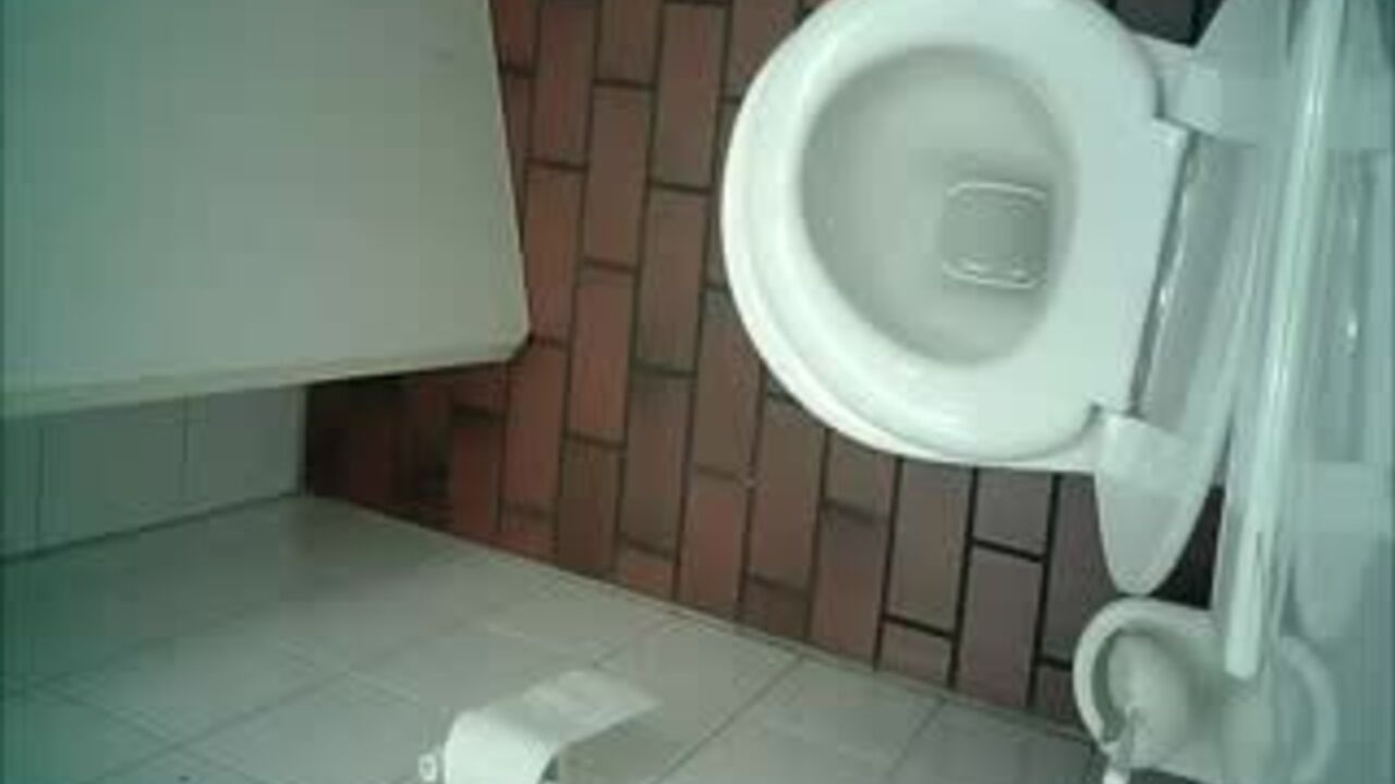 Watch this scat porn video of a poop slave getting humiliated in public toilet