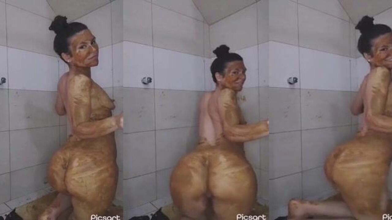 Watch this filthy slut get her scat pounded hard and deep