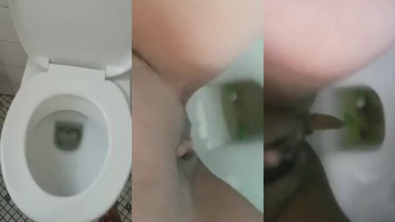 Watch this ebony hottie get wet and wild with her pee and scat