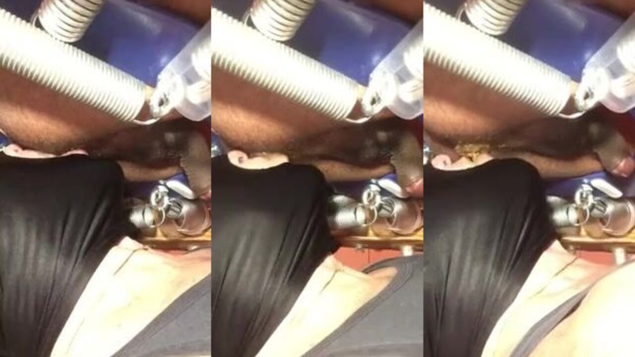 Watch Septic Mouth take a wild ride on scat with her mouth