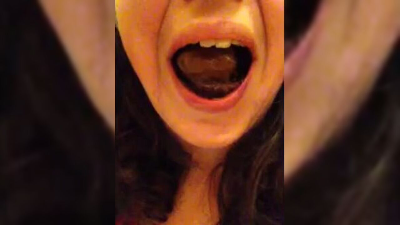 Watch this scatty babe eat her own scat and get a messy surprise