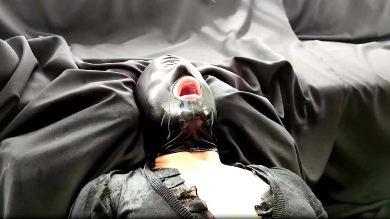 Slave drinks enema in her mouth like a true slut