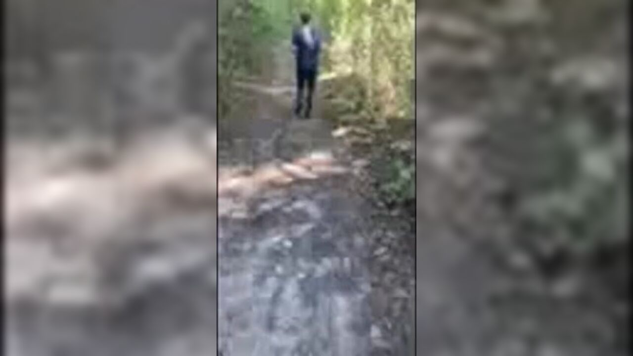 BlackNastiess takes a wild piss in public woods