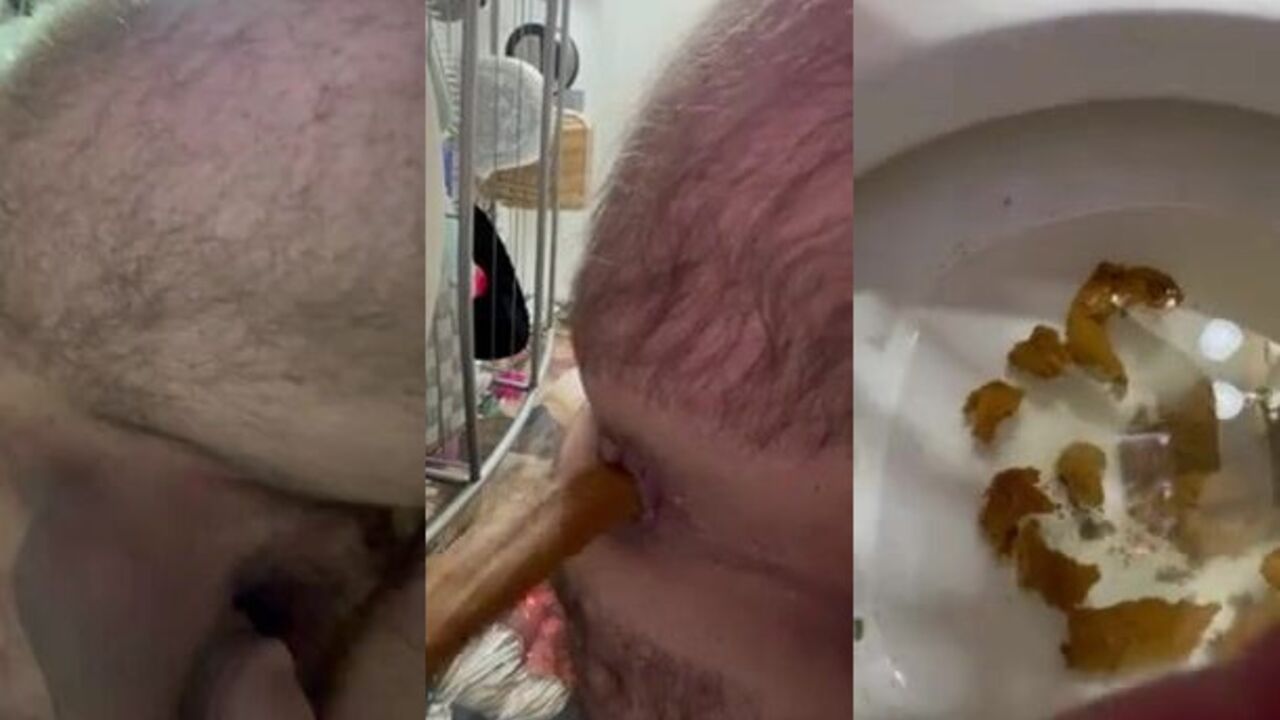 Get ready for a wild toilet surprise with a hot load of scat and precum