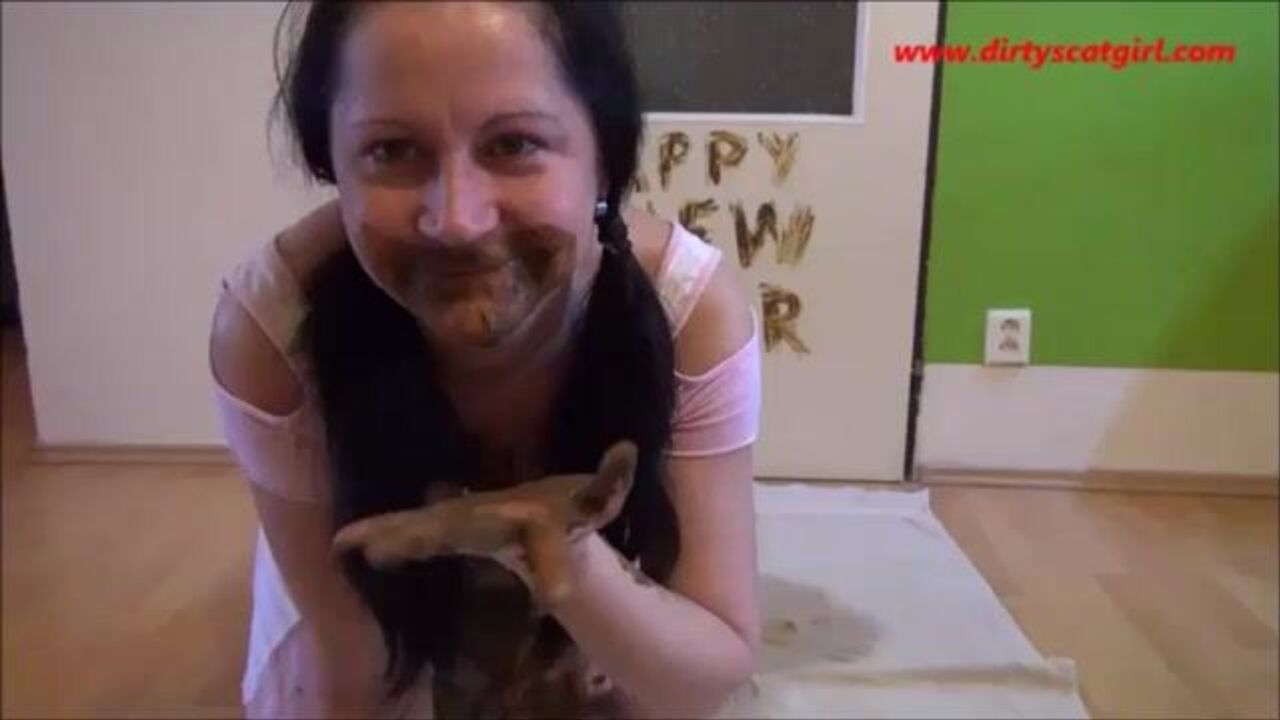 Watch the dirty scat girl go wild in her scat porn video
