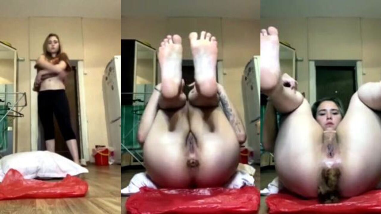Watch this serious teen share her load with you in this scat porn video
