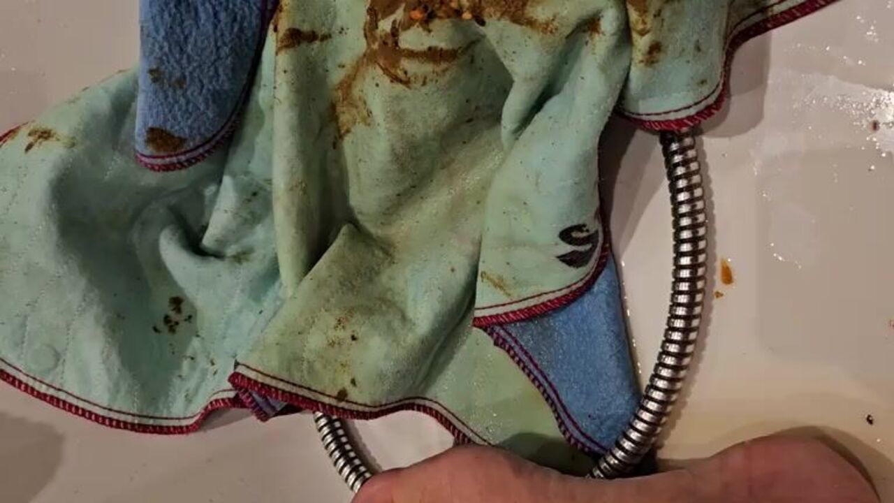 Get off to this dirty scat porn video of a pathetic slave getting off