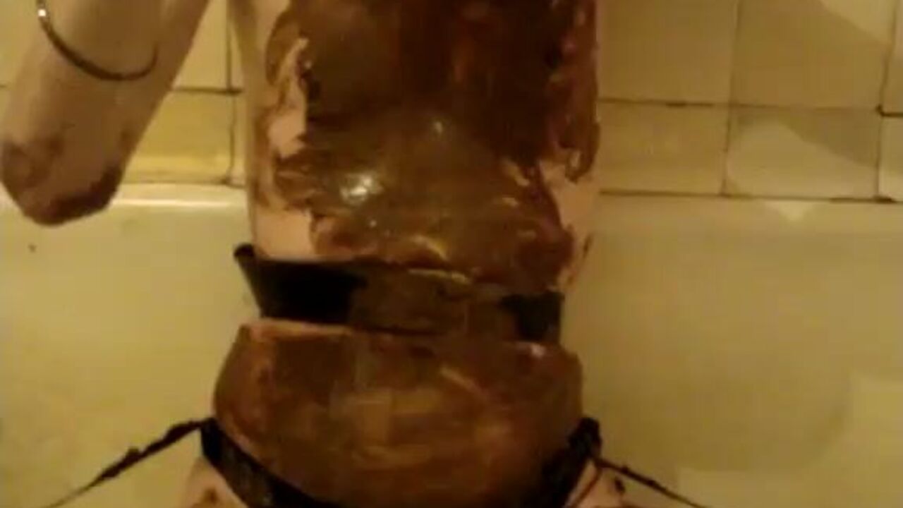 Watch as these kinky slaves scat in their own pussies and get off to it!