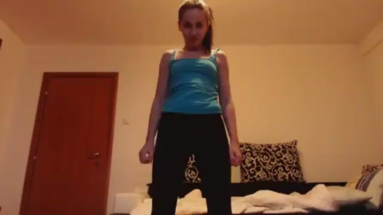 Watch this dirty girl get a workout while she poops and masturbates