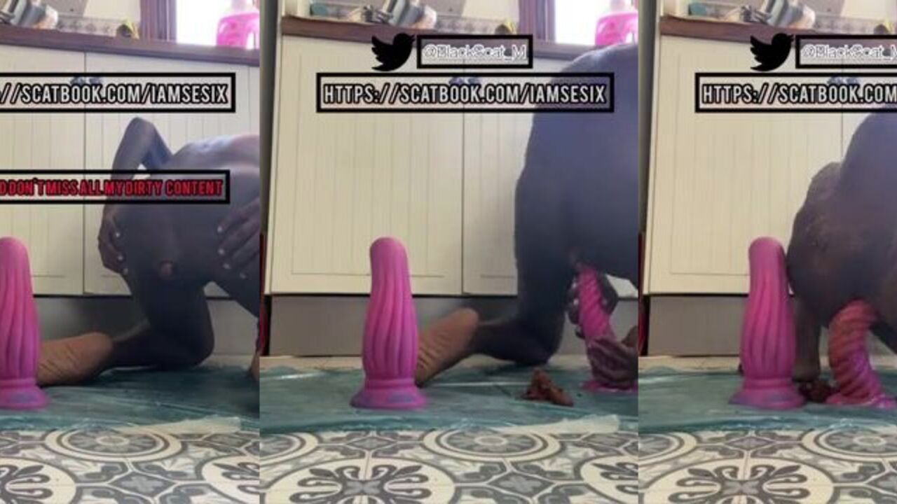 Slimthickebony ebony bottom fed with toys and piss after a lot of poo