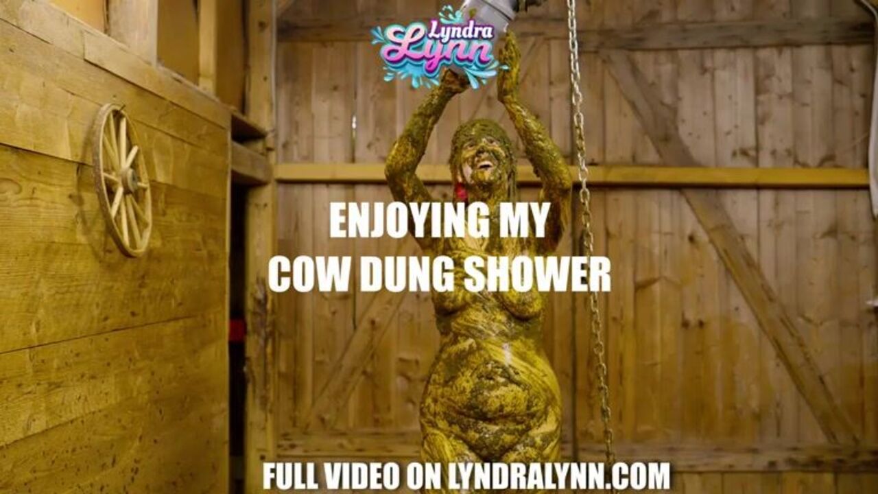 Watch me scat while getting my shower in cowshit