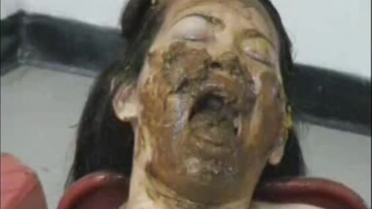 Watch this filthy wife scat after being scat porn to eat her own filthy filth