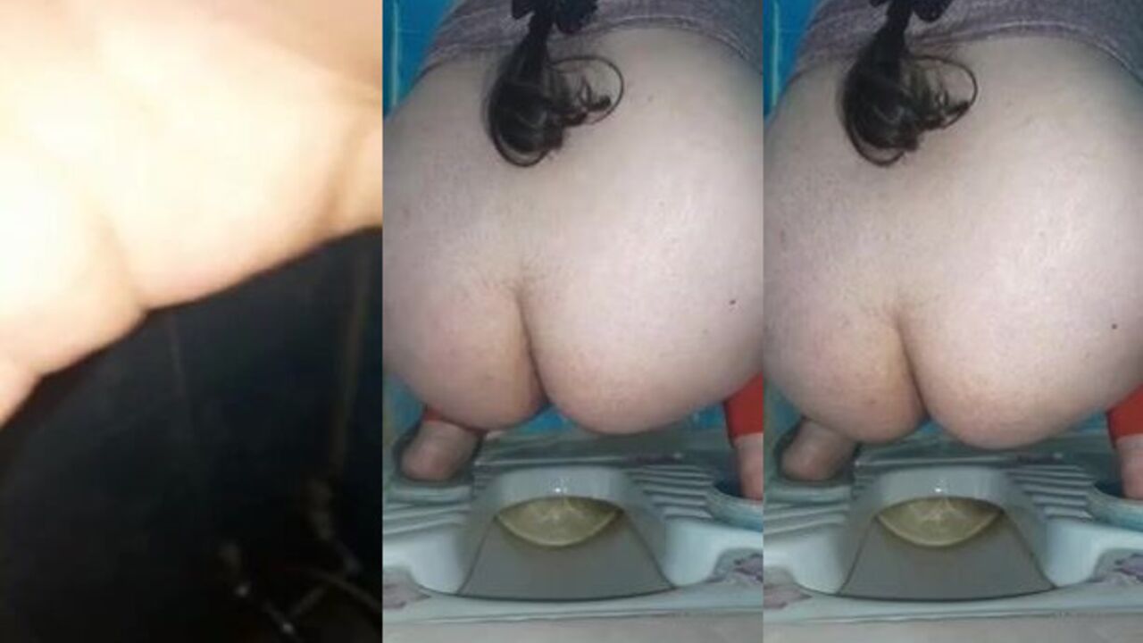 Check out this curvy slut with a huge ass getting her pussy and ass stuffed with scat