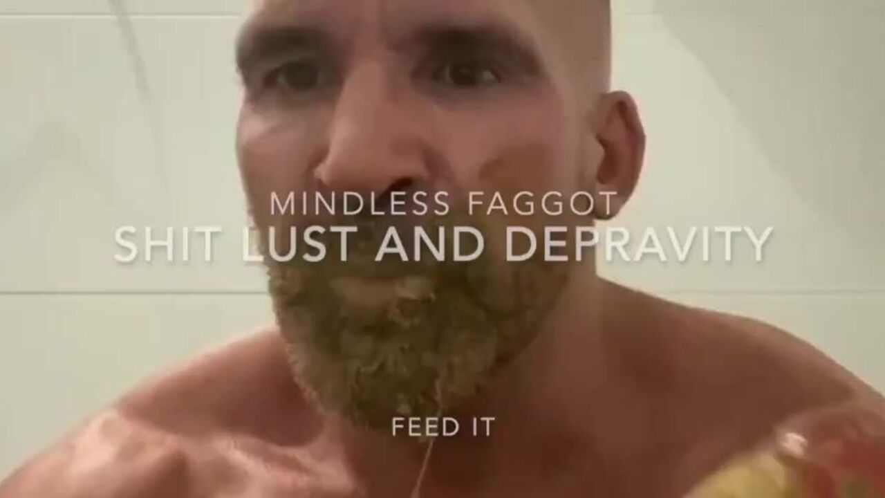 Watch as a filthy whore takes on a dildo and gets sprayed with scat