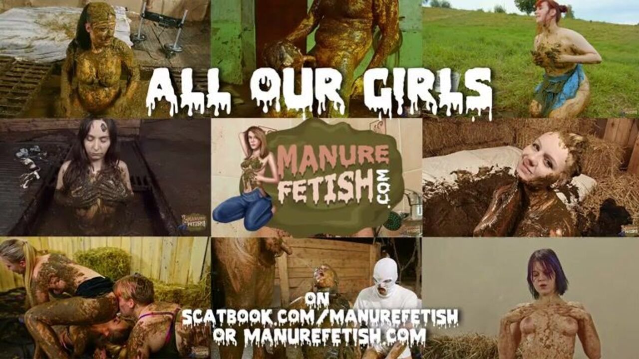 Our cow-headed slutty girls get filthy with scat play & masturbation in manure