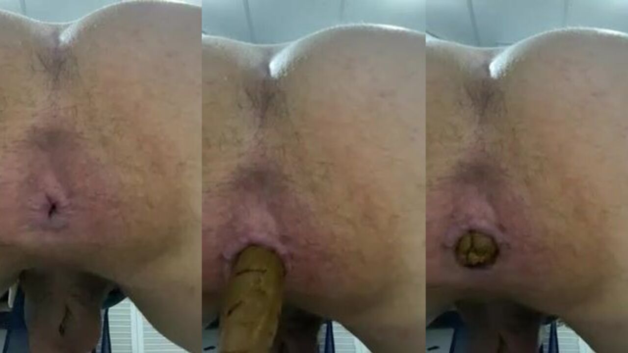 Watch this hairy faggot shitting in the bathroom like a pro!
