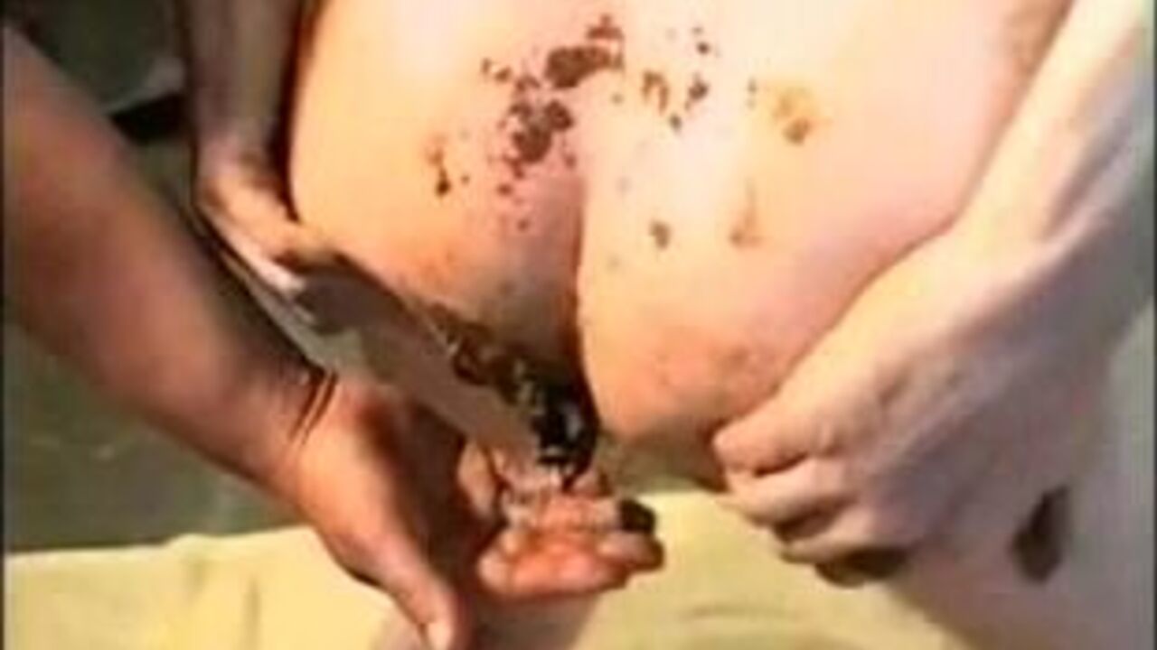 Watch this kinky granny's family eat her own filth - Incest Granny's Family Eats Shitty 5