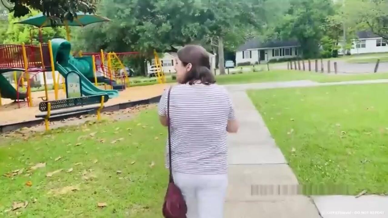 Watch this naughty girl with a scaty mess pee on the playground while playing with her pants