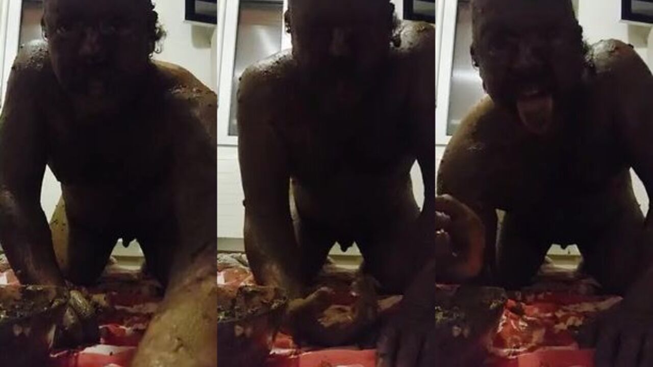 Watch Scat go wild on a Monday night with some kinky scat eating and smearing action!