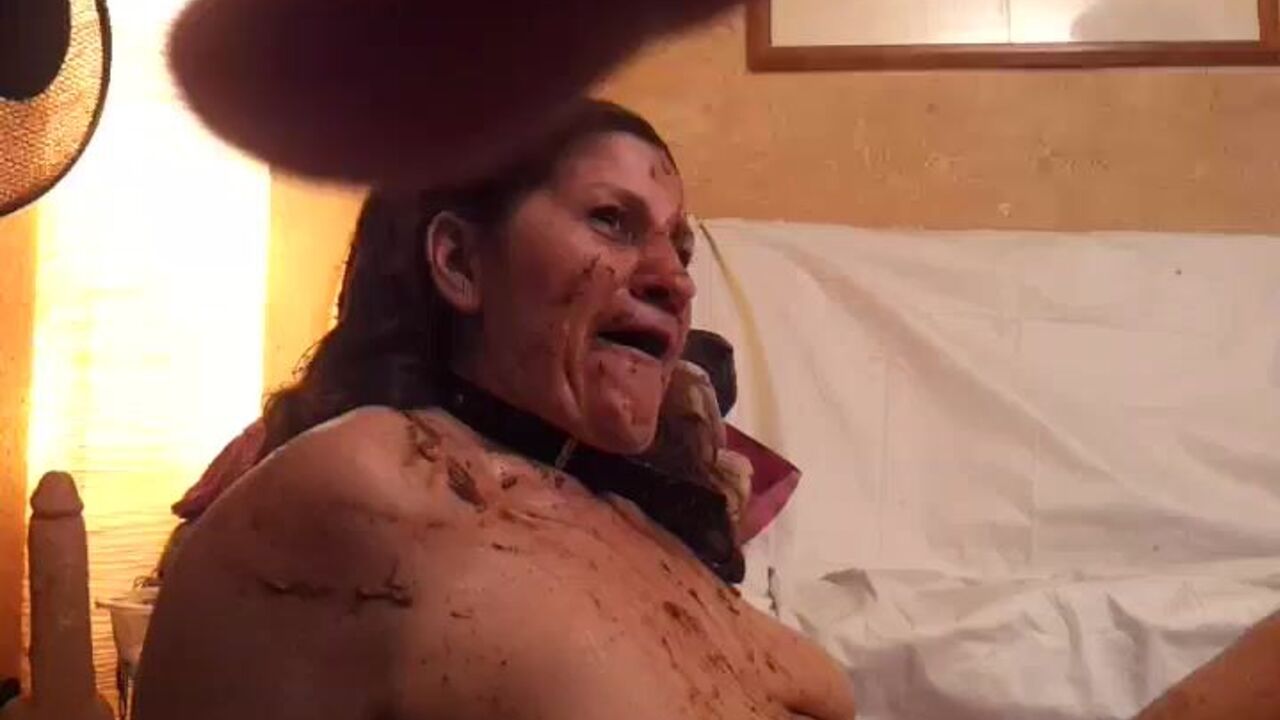 Watch this kinky slut get her feet and scat pounded in a wild and filthy fuck fest!