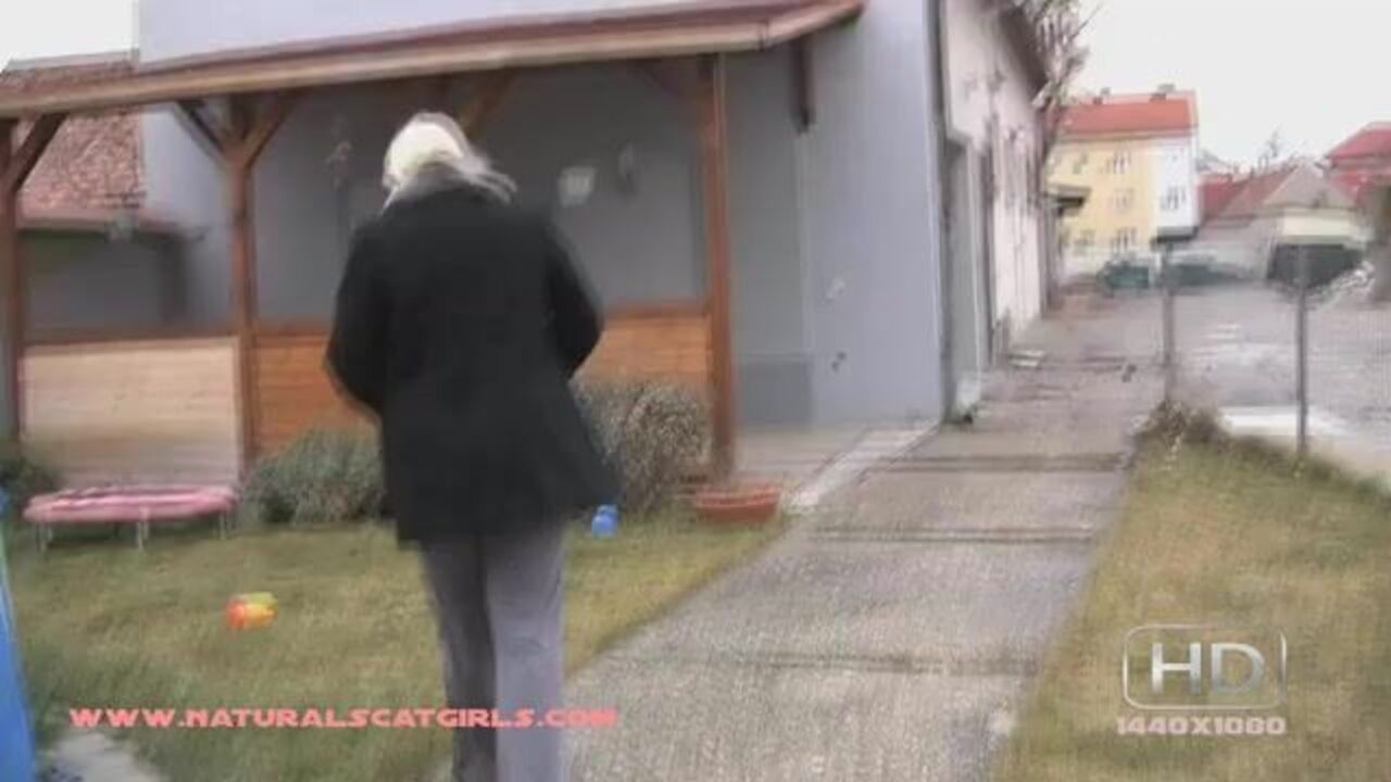 Blonde slut with a scat fetish goes wild in a hot trampoline video