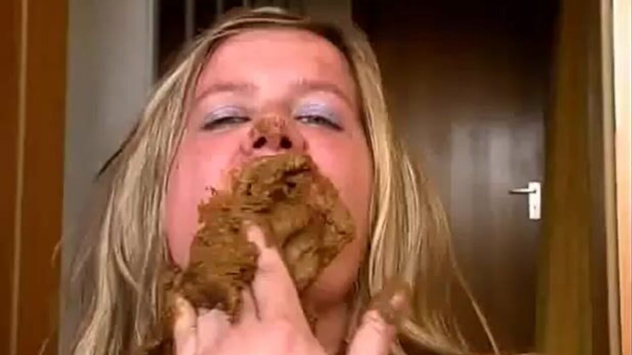 Watch this kinky slut devour her own filth and spit it out