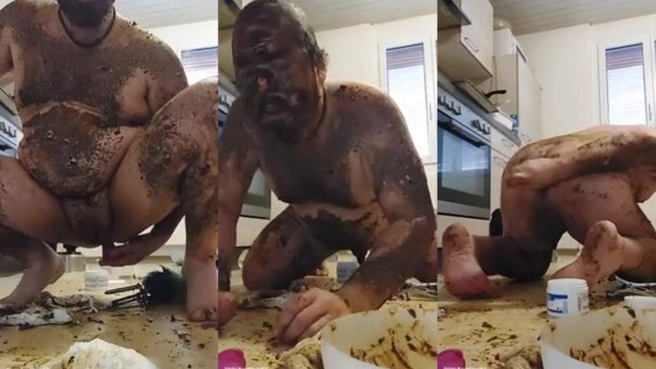 Slave begs for more as she gets scat-pounded on Skype with her master