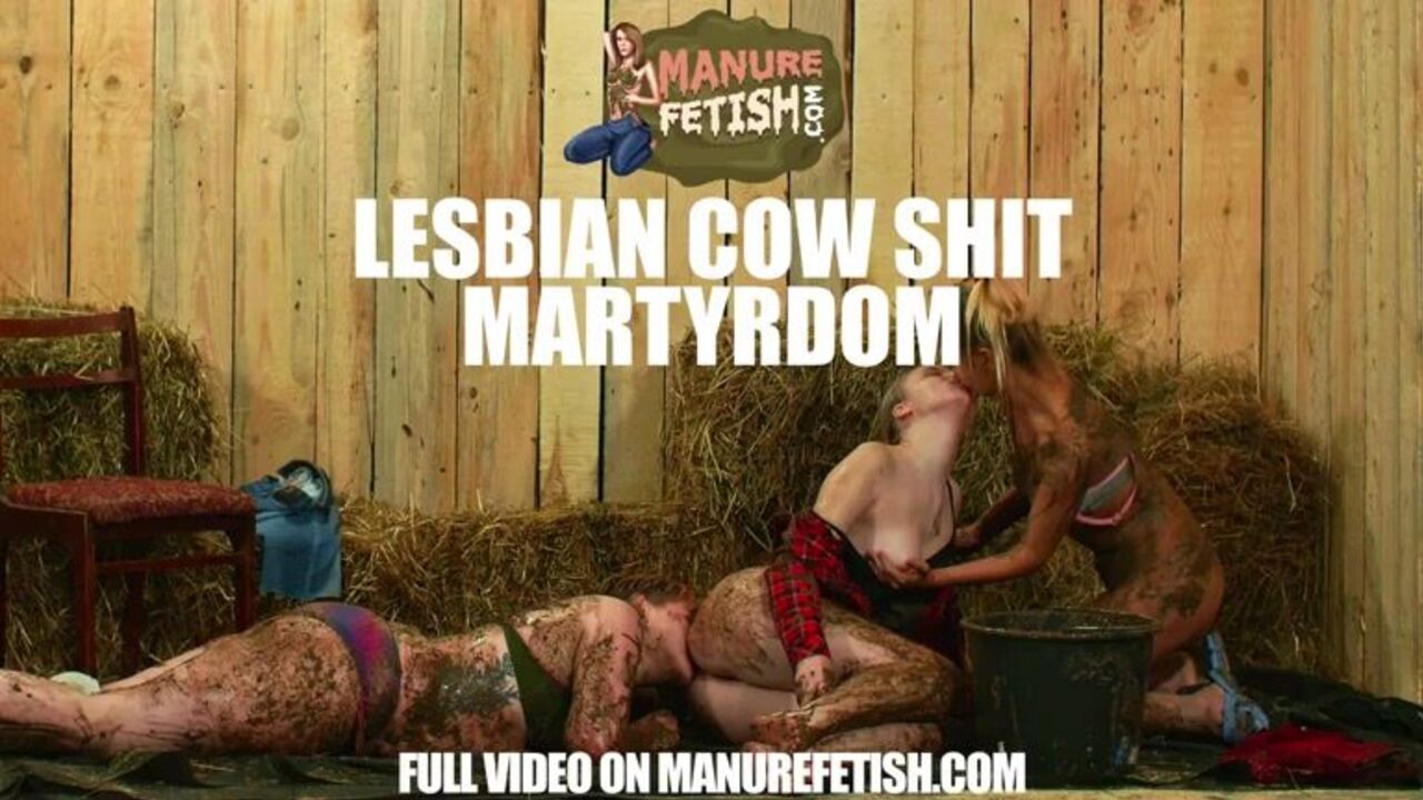 Bondage Threesome: Slave Scat Pounded in Dung and Pooped in Wild Lesbian Scat Porn