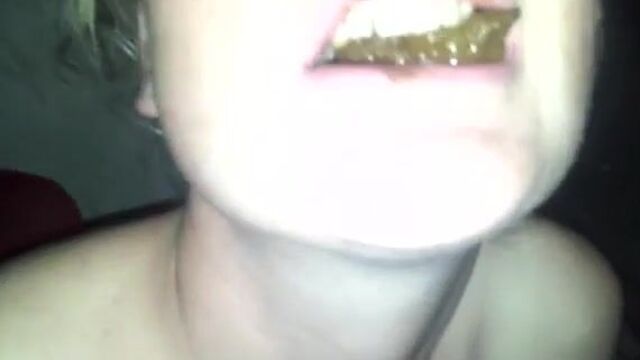 poop girlfriend's mouth and swallow