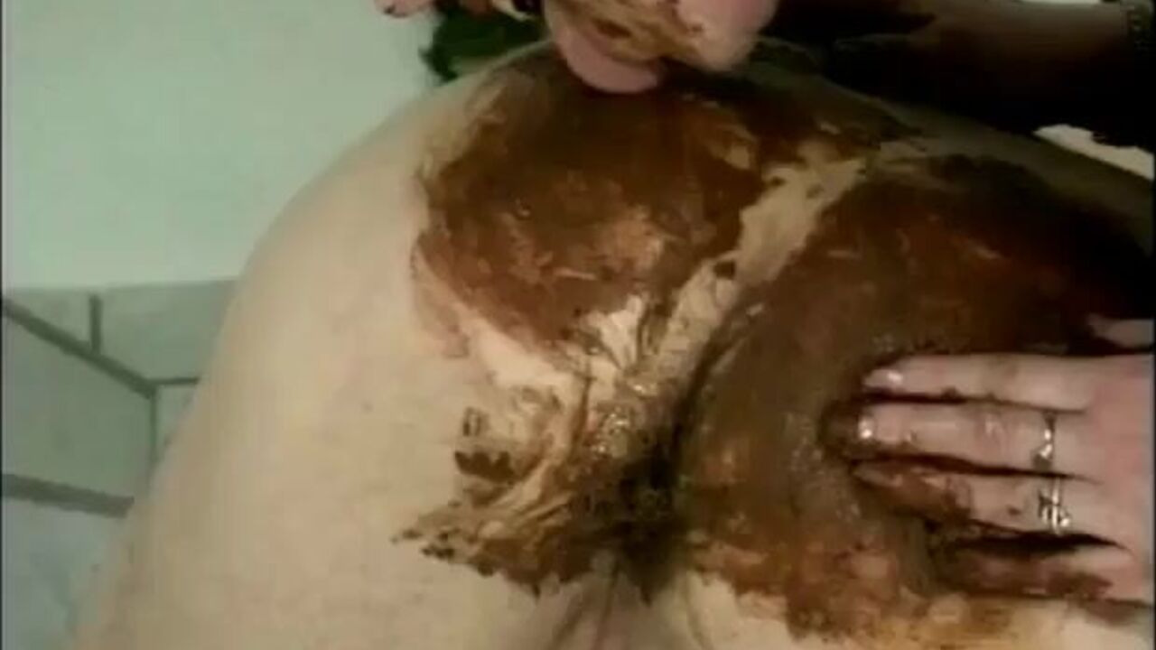 Watch this dirty slut get her ass scatted & licked in her own filth