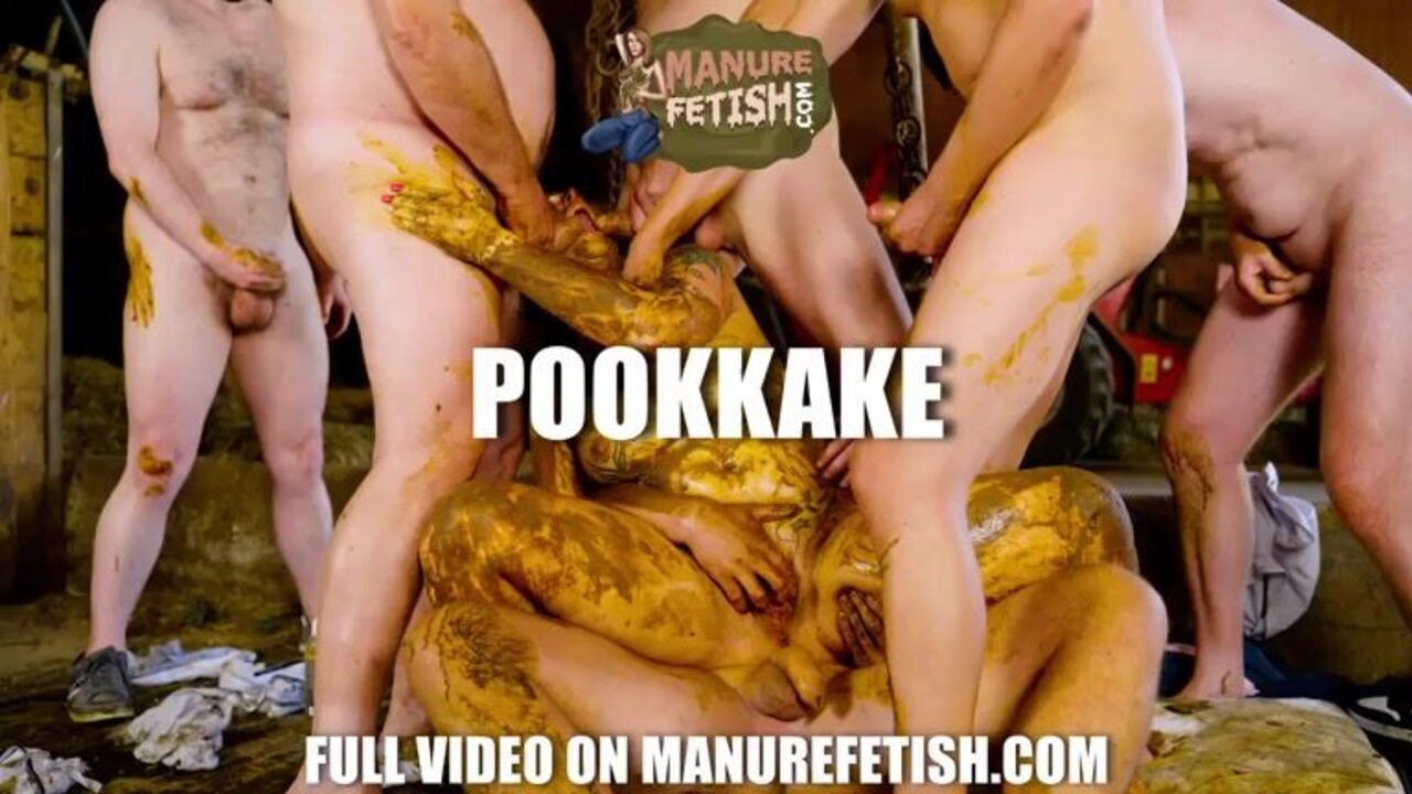 Wild Pookkake gangbang with scat girls, poop girls, and cowshits in every position imaginable