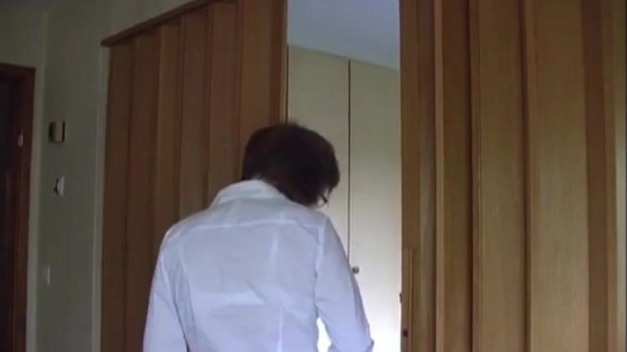 Nerdy glasses-wearing babe gets punished with a belt for every stroke of her nerdy body