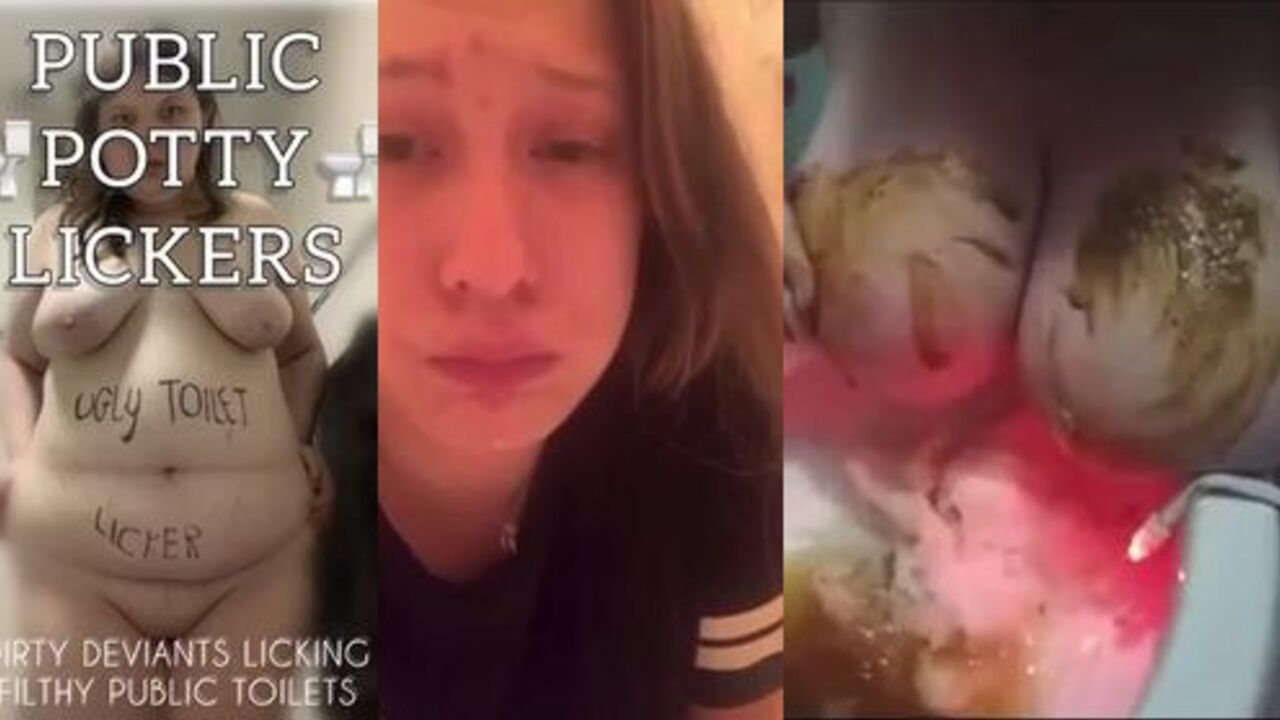 Dirty Toilet Tramps get their filthy cunts licked in public like wild scat sluts