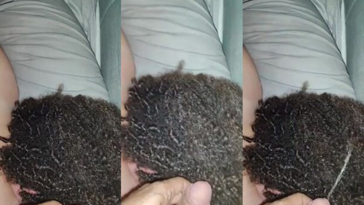 I wake her up with a piss shower on her curly hair - Unexpected!