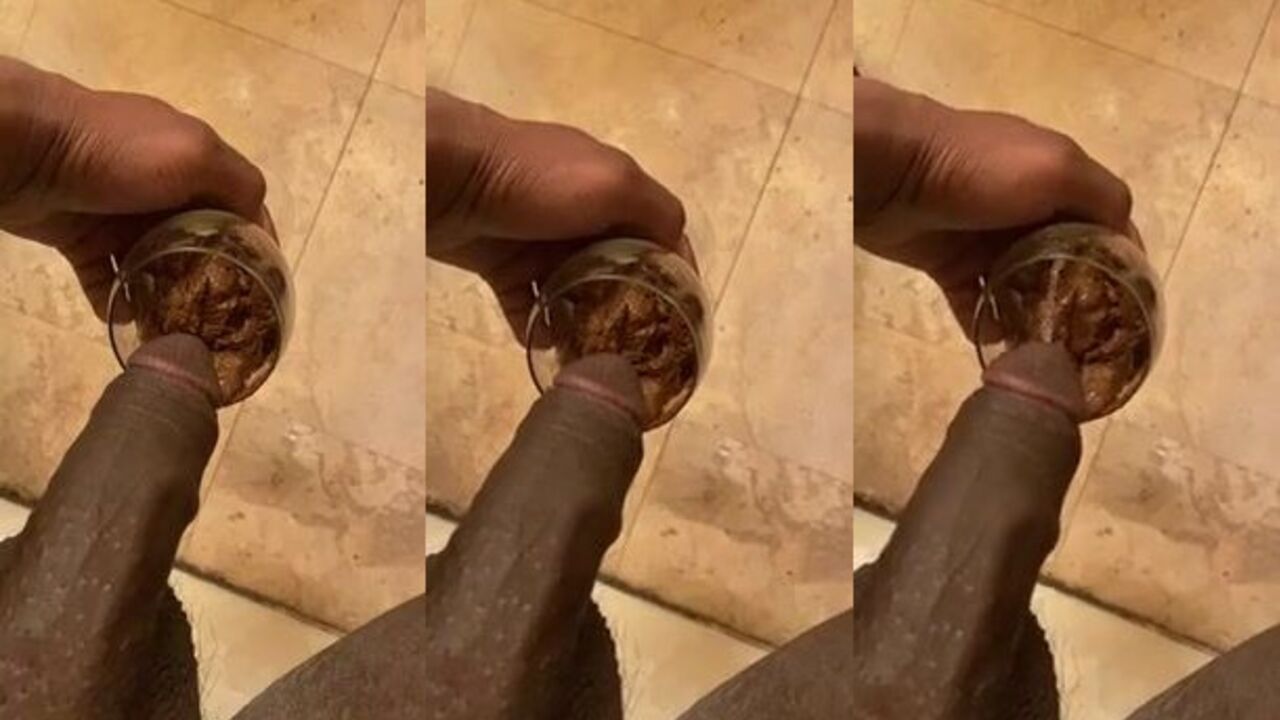 BlackNastiess takes a naughty solo scat after work and gets drenched in piss