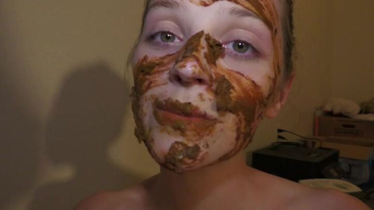 Watch this filthy slut get covered in scat and get fucked hard