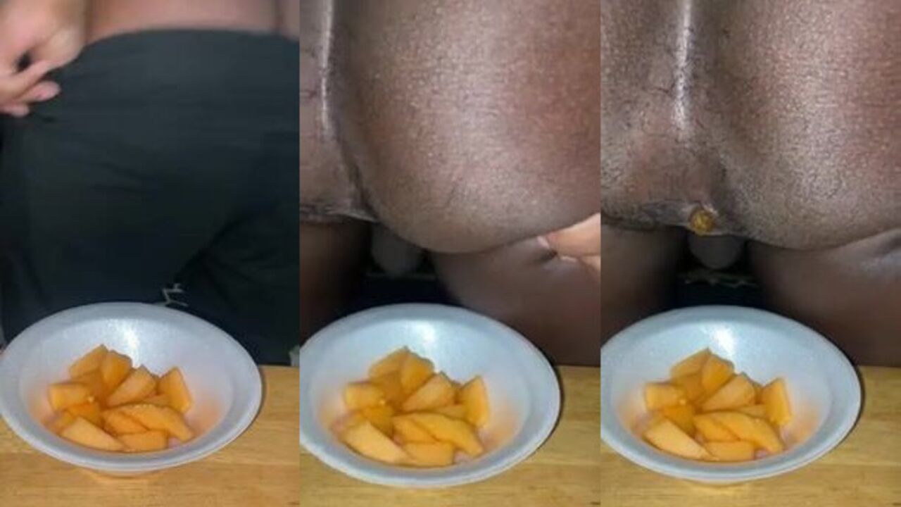 BlackNastiess gets her black ass and puke pooped out in a scaty morning breakfast