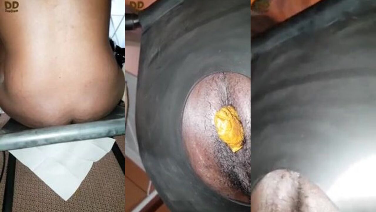 Kinky toilet chair for kinky scat porn lovers