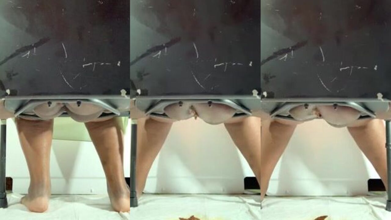 Watch these filthy sluts get their pussies pooped in a chair