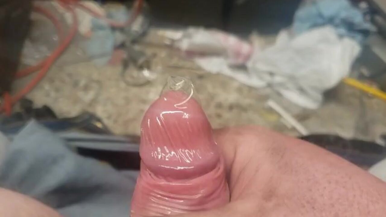 Dirty diaper scat action: Masterbating with a condom and a mess of a time!