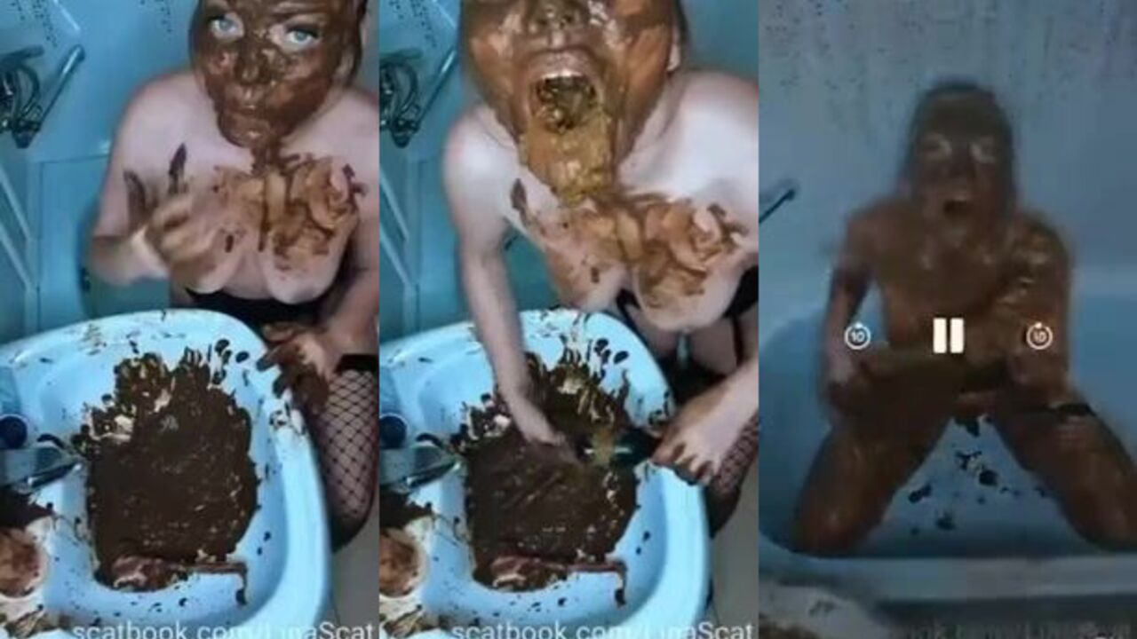 Watch this true scat slut get her ass drilled with a plug & mess