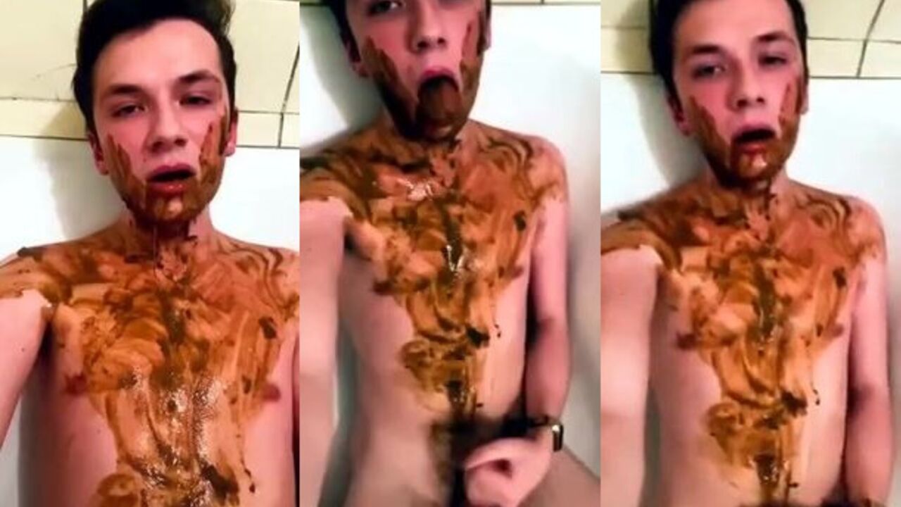Watch this filthy boy get a golden shower in his own piss-soaked scat