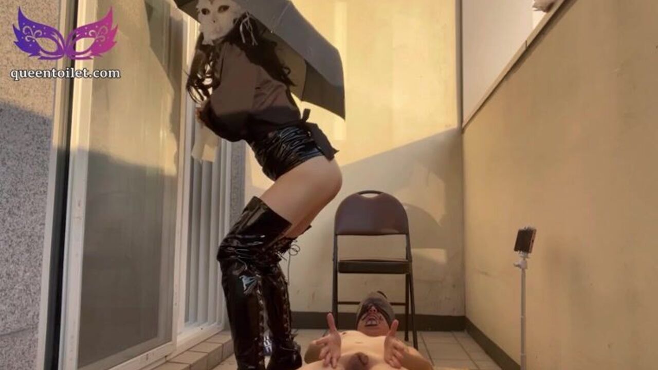 Watch this kinky slut get her filthy mouth and pussy stuffed with scat