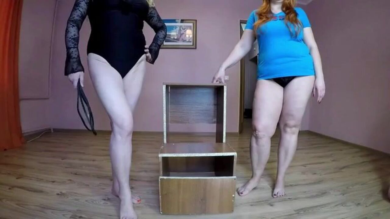 Watch these two dominant babes destroy a giant load for their submissive slut